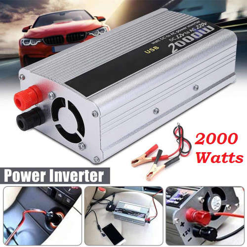 2000 Watts 12v DC to 220v AC Inverter  - 2000W Peak Power 12V Inverter Modified Sinewave