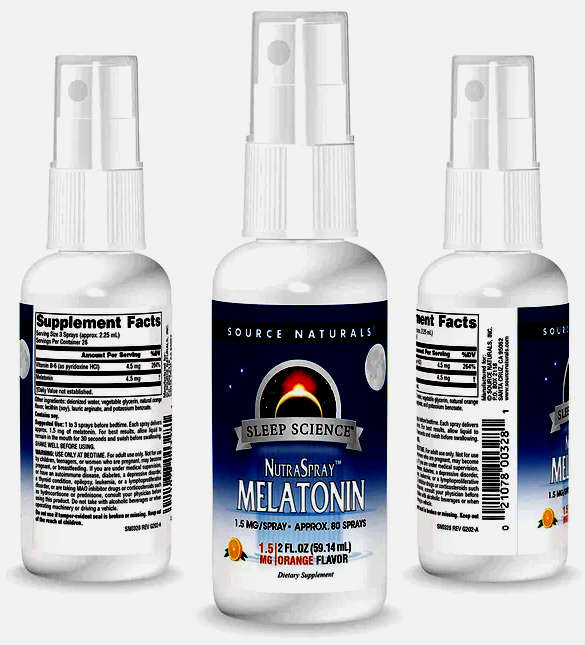 Source Naturals Melatonin Orange Flavoured NutraSpray - 80 sprays peaceful sleep NATURAL SLEEP AID