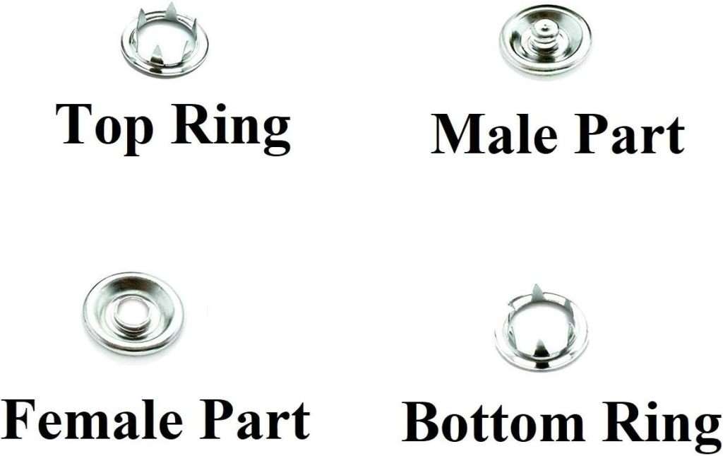 100 Piece Snap Button Kit Metal Sewing Prong Rings Buttons Press Studs Pliers Snap Craft Fasteners