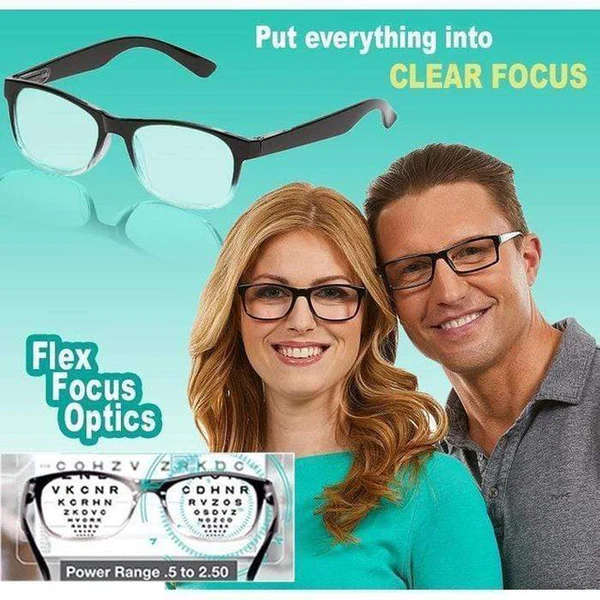 One Power Reader Unisex Glasses- Power from +.5 to +2.50 Auto Focus Adjusting Reading Glasses