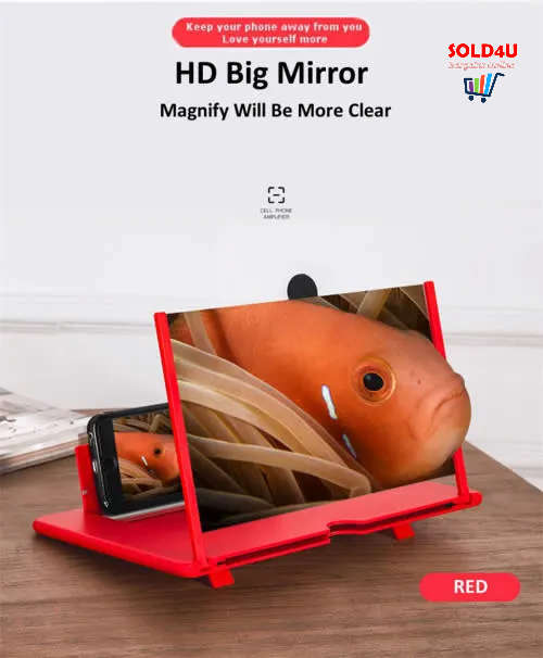 Pull-Out Mobile Phone Screen Magnifier 3D Desktop Stand