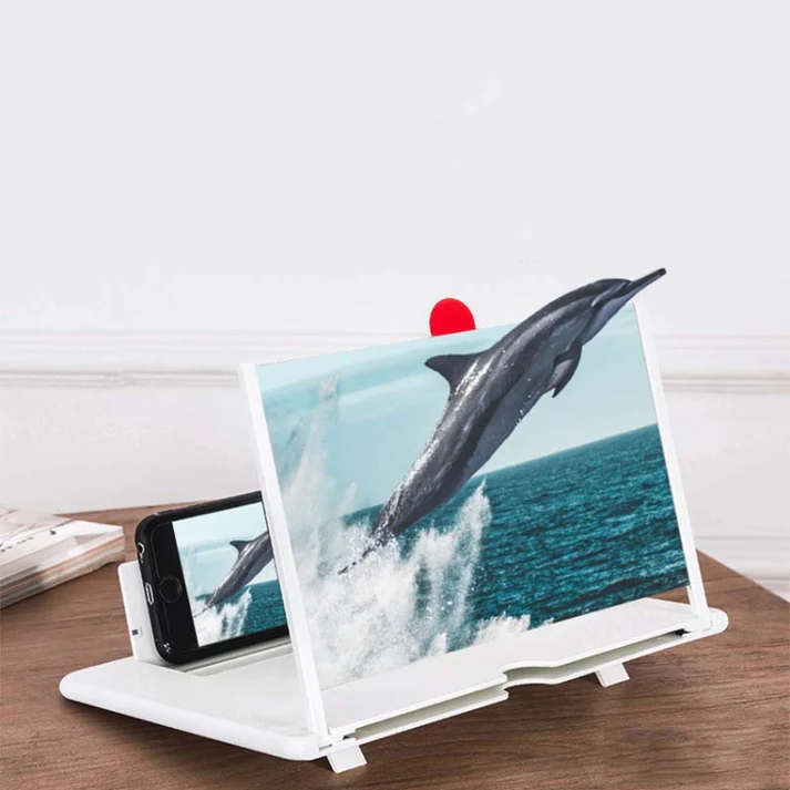 Pull-Out Mobile Phone Screen Magnifier 3D Desktop Stand