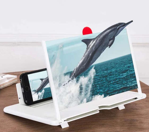 Pull-Out Mobile Phone Screen Magnifier 3D Desktop Stand