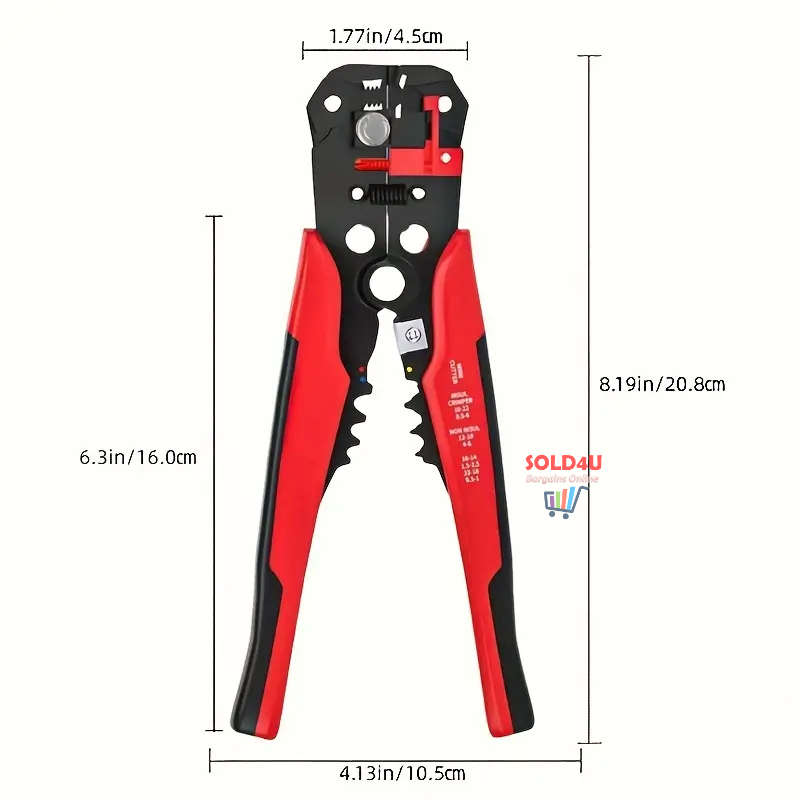Wire Stripper Automatic - Self Adjusting Multifunctional Wire Stripper, Cutter and Crimper