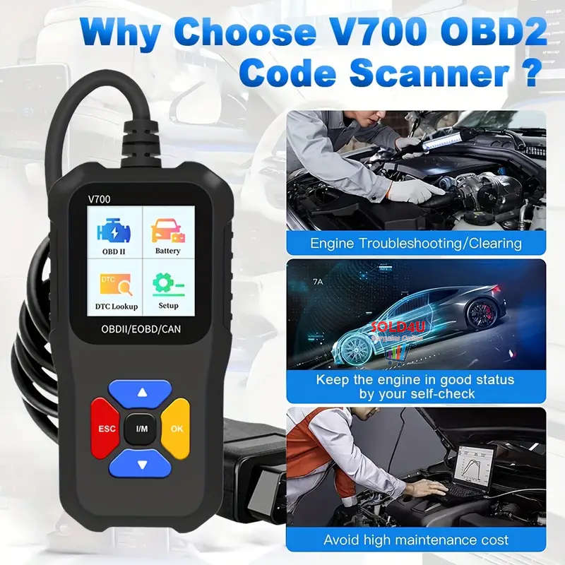 V700 1.8 inch Color Car Fault Detector Code Reader OBD2 Scanner Diagnostic Tool Car Several Models