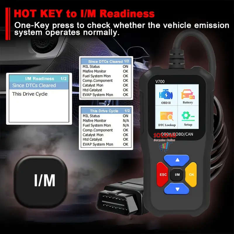 V700 1.8 inch Color Car Fault Detector Code Reader OBD2 Scanner Diagnostic Tool Car Several Models