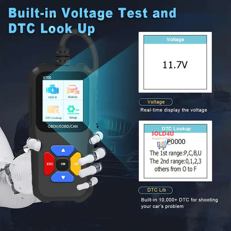 V700 1.8 inch Color Car Fault Detector Code Reader OBD2 Scanner Diagnostic Tool Car Several Models