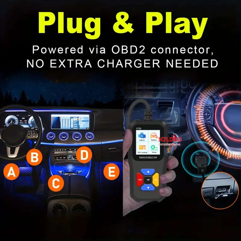 V700 1.8 inch Color Car Fault Detector Code Reader OBD2 Scanner Diagnostic Tool Car Several Models