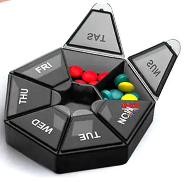 Seven Compartment Pill Storage Box 7 Days - Pill Capsule Box
