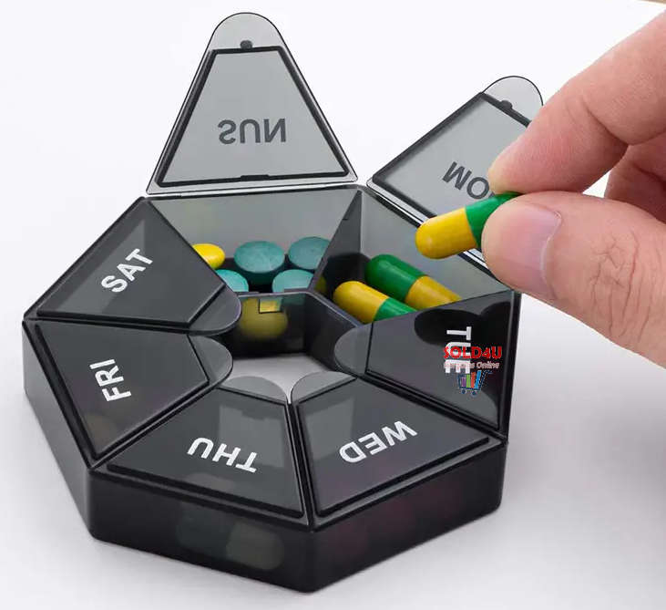 Seven Compartment Pill Storage Box 7 Days - Pill Capsule Box