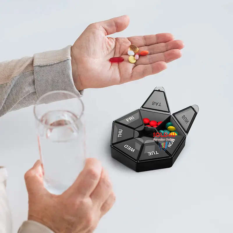 Seven Compartment Pill Storage Box 7 Days - Pill Capsule Box