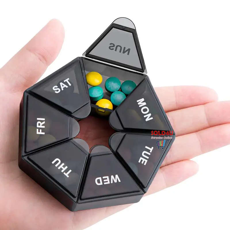 Seven Compartment Pill Storage Box 7 Days - Pill Capsule Box