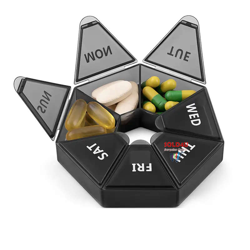Seven Compartment Pill Storage Box 7 Days - Pill Capsule Box