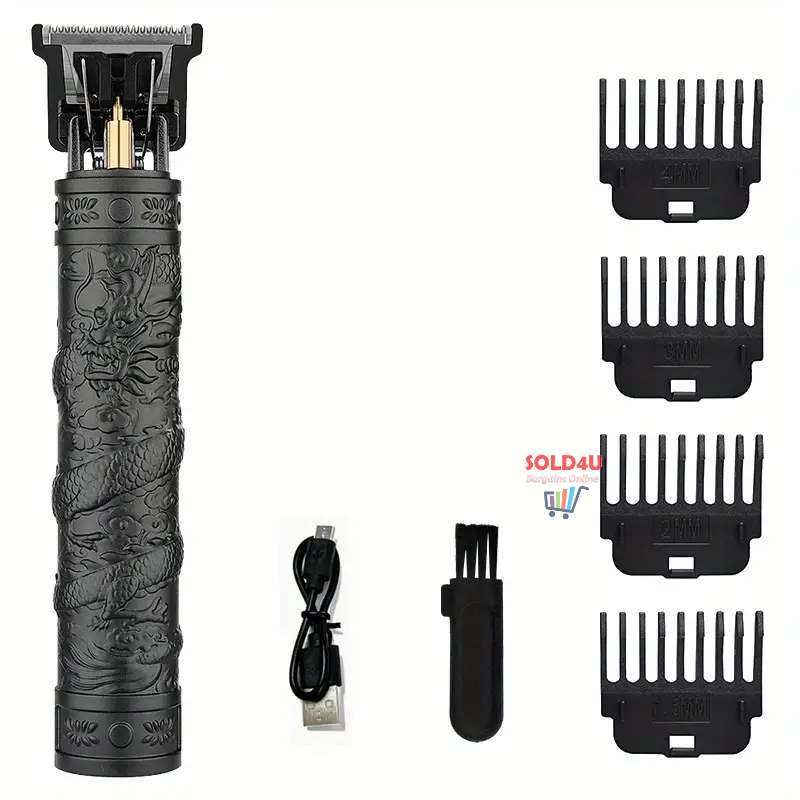 Vintage Professional USB Rechargeable Cordless Electric Hair Clippers Razor Trimmer