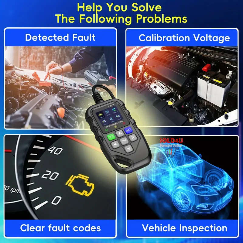 OBD II 1.8 inch Color Car Fault Detector Code Reader OBD2 Scanner Diagnostic Tool Car YM119