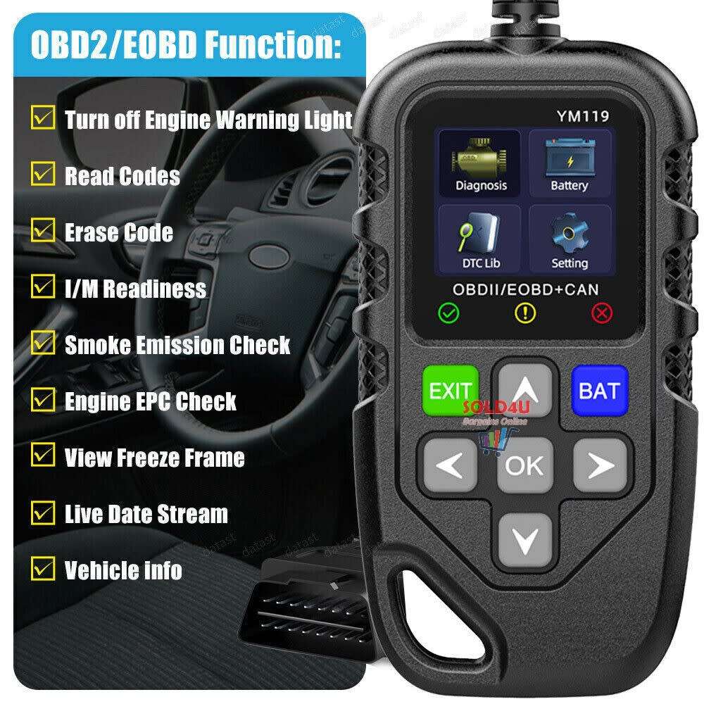 OBD II 1.8 inch Color Car Fault Detector Code Reader OBD2 Scanner Diagnostic Tool Car YM119