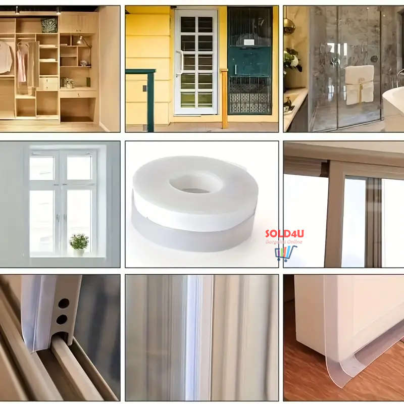 Self Adhesive Door Sealing Strip Weather-Proof Soundproofing Window Seal 3 Meters