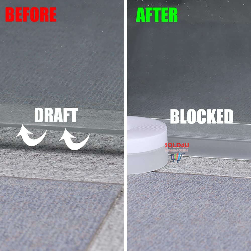 Self Adhesive Door Sealing Strip Weather-Proof Soundproofing Window Seal 3 Meters