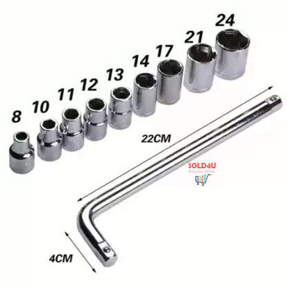 10Pcs Wrench Combination Hand Tool Socket Set