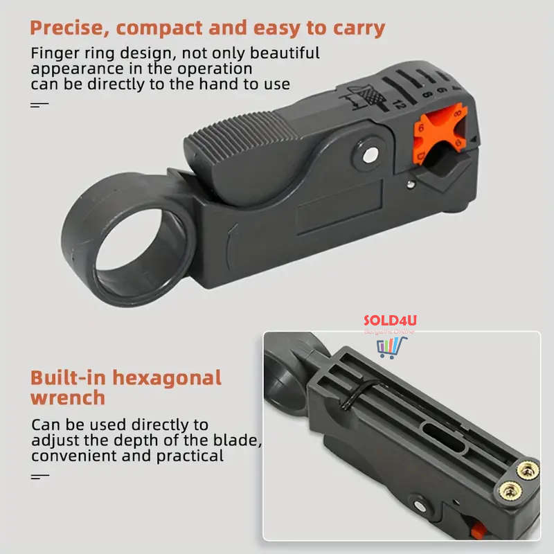 Wire Stripper Double Blades Automatic Wire Stripper, Stripping Pliers, Cable Cutter Coaxial Cable