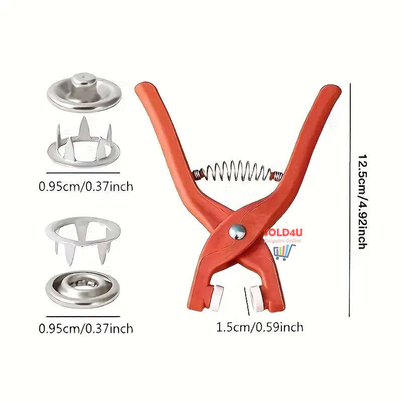 50Piece SET Snap Button Kit Metal Sewing Rings Buttons Press Studs Pliers Home Sewing Supplies