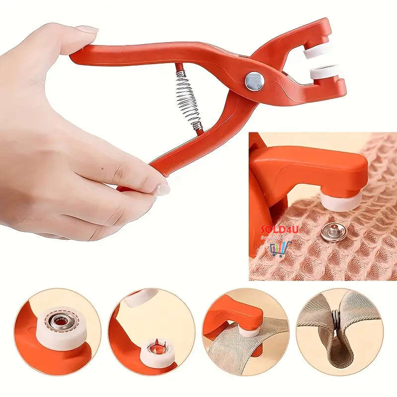 50Piece SET Snap Button Kit Metal Sewing Rings Buttons Press Studs Pliers Home Sewing Supplies