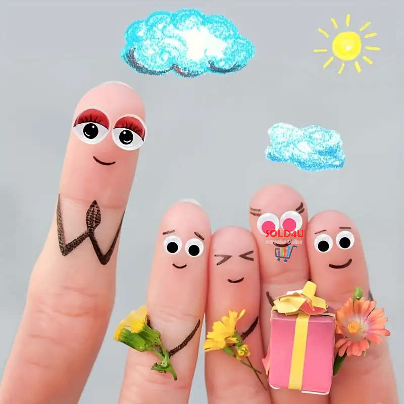 700pcs Mixed Wobble Sticky Googly Eyes Self Adhesive Sticky Eyes 4mm-12mm DIY Scrapbooking Crafts