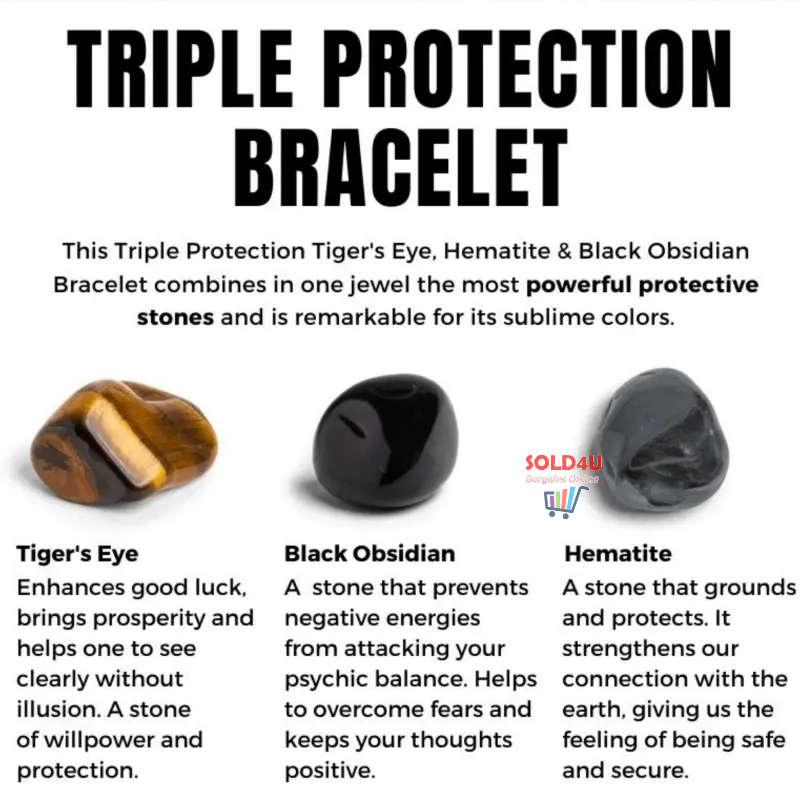 Triple Protection Bracelet For Luck Protection & Prosperity