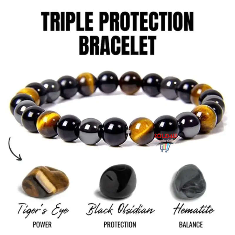 Triple Protection Bracelet For Luck Protection & Prosperity