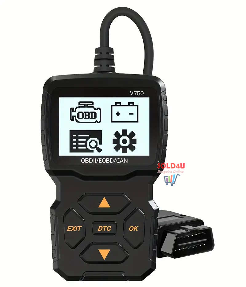 V750 2.4 inch Big Screen Car Fault Detector Code Reader OBD2 Scanner Diagnostic Tool Car Since 1996