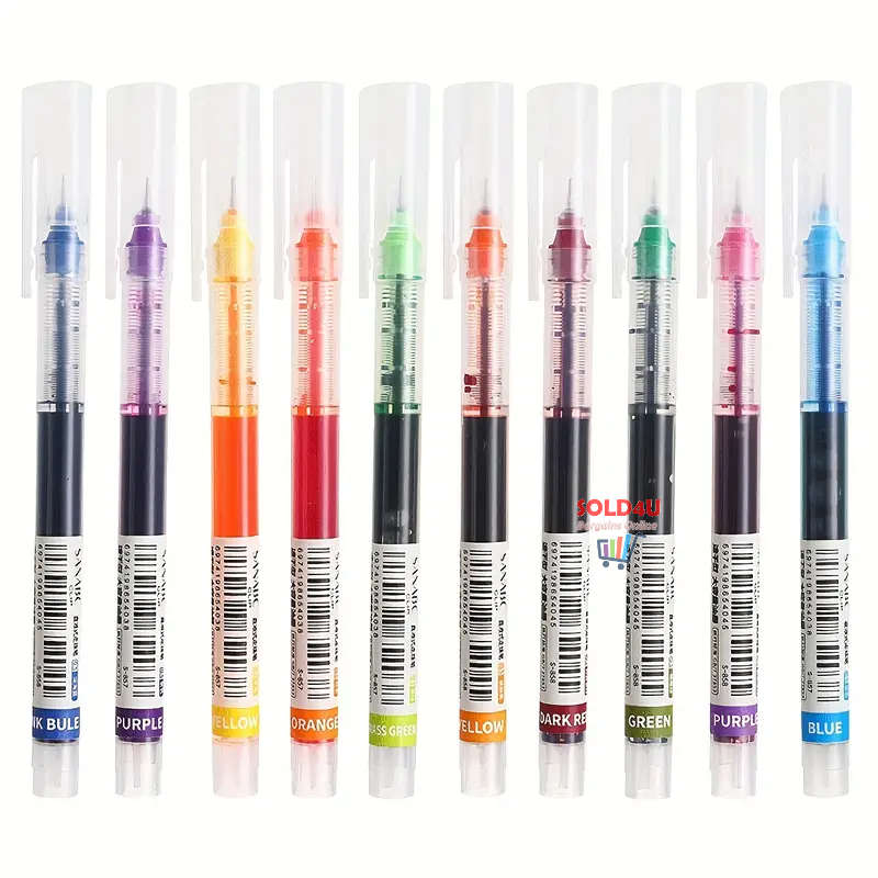 10-Pack Set Colour Quick-Drying 0.5mm Needle Pens (No Packaging) - 1 Bid gets 10 pens