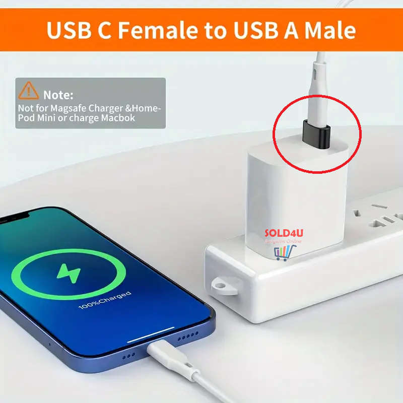 5-pcs Set USB-C Female To USB Male Adapter, Type-C To USB-A Charger Adapter