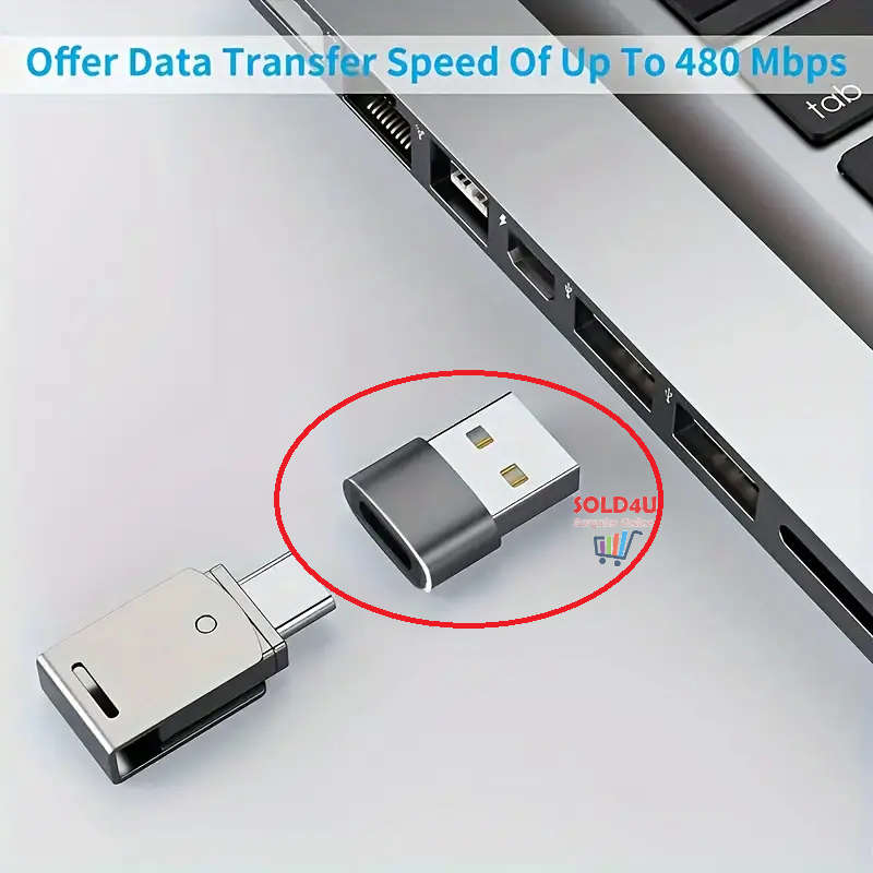 5-pcs Set USB-C Female To USB Male Adapter, Type-C To USB-A Charger Adapter