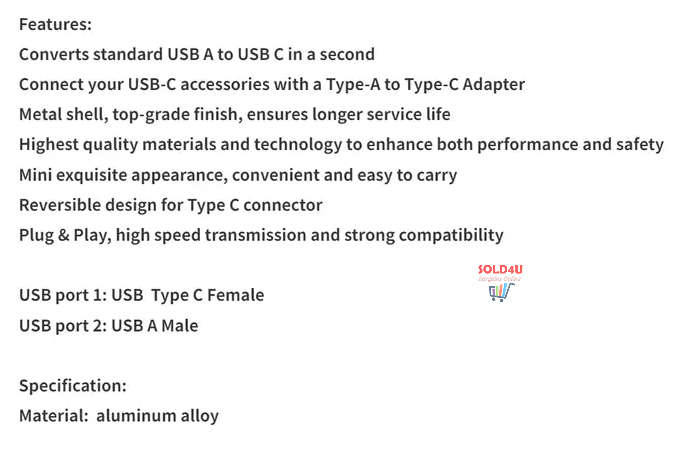 5-pcs Set USB-C Female To USB Male Adapter, Type-C To USB-A Charger Adapter