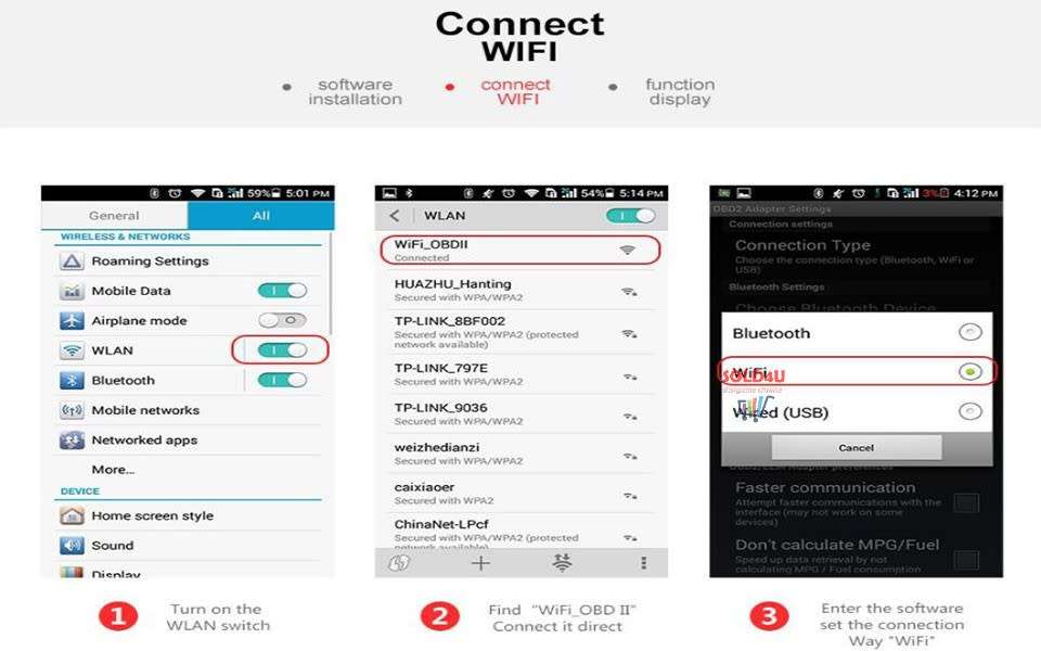 ELM327 WIFI OBD2 OBDII Auto Car Diagnostic Scanner Scan Tool for iOS Android