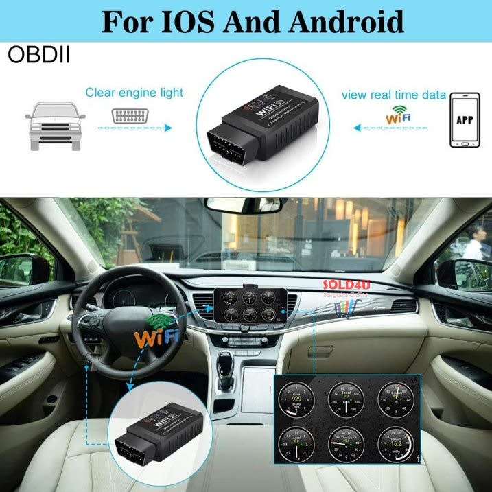 ELM327 WIFI OBD2 OBDII Auto Car Diagnostic Scanner Scan Tool for iOS Android