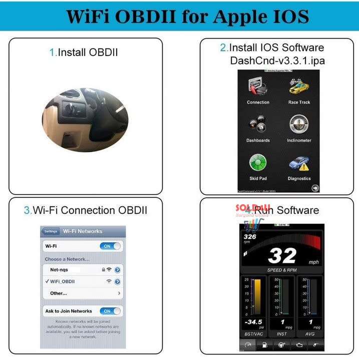 ELM327 WIFI OBD2 OBDII Auto Car Diagnostic Scanner Scan Tool for iOS Android