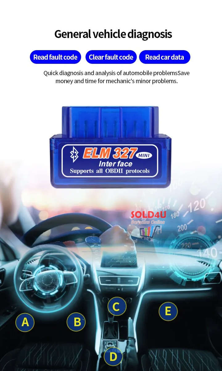 ELM327 MINI OBD2 Bluetooth Version OBDII Car Diagnostic Scanner (Android, iOS, Windows)