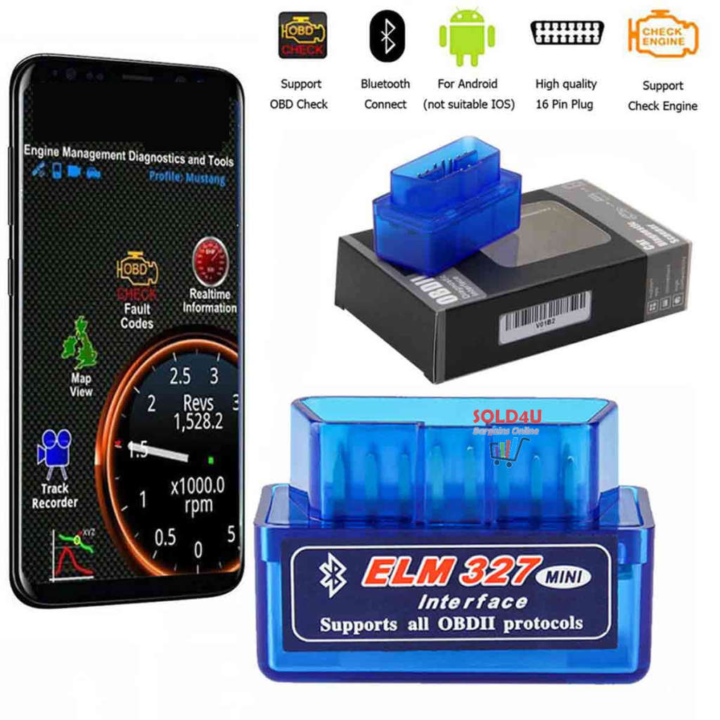 ELM327 MINI OBD2 Bluetooth Version OBDII Car Diagnostic Scanner (Android, iOS, Windows)