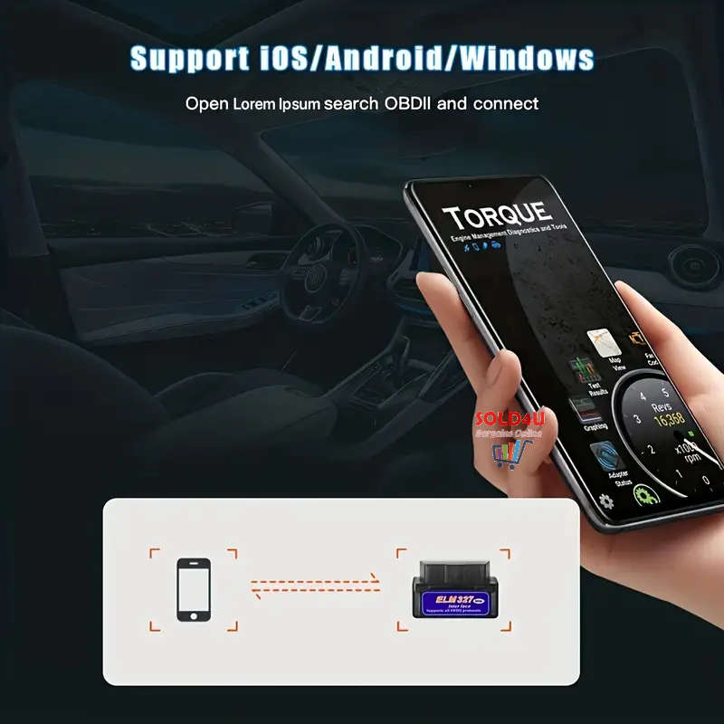 ELM327 MINI OBD2 Bluetooth Version OBDII Car Diagnostic Scanner (Android, iOS, Windows)