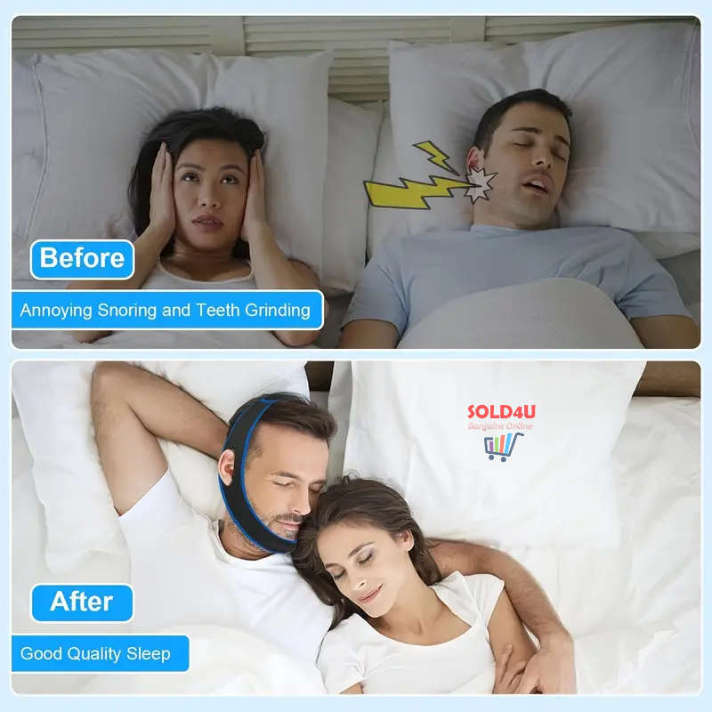 Adjustable Anti Snoring Chin Strap Peaceful Sleeping Device