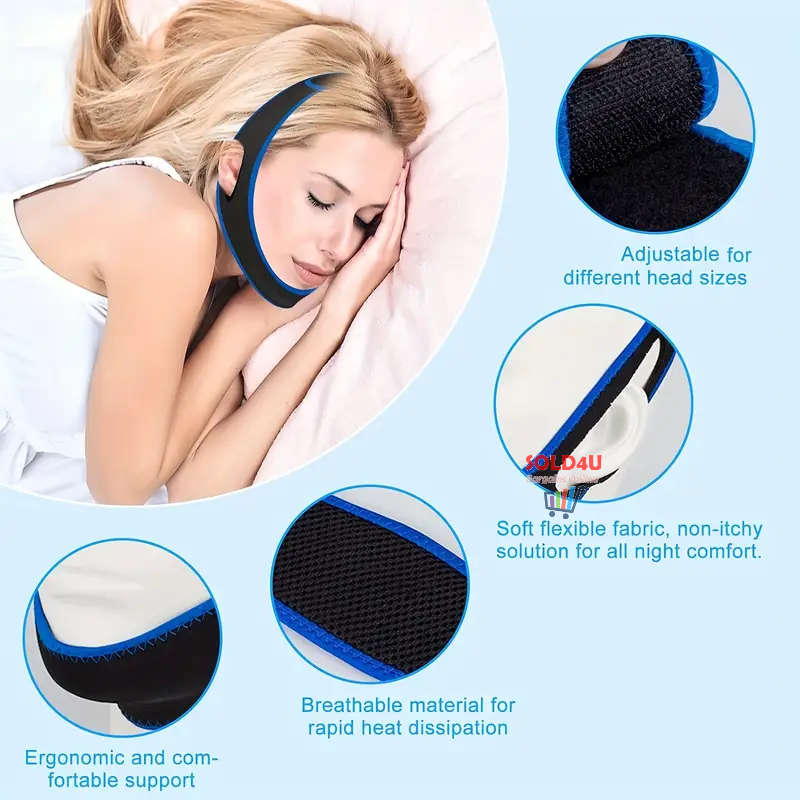 Adjustable Anti Snoring Chin Strap Peaceful Sleeping Device