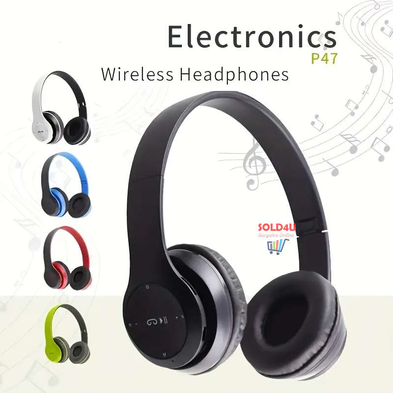 P47 Wireless Bluetooth Stereo Headphones [ USB Charging ] Random Colours