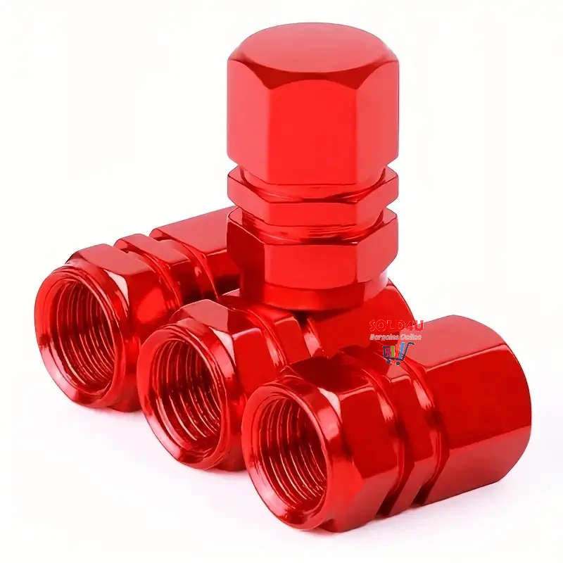 4pcs Car Tire Valve Caps, Aluminum Alloy Car Wheel Tyre Valve Caps, Dustproof (Random Colours)