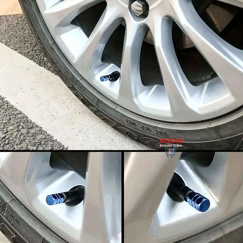 4pcs Car Tire Valve Caps, Aluminum Alloy Car Wheel Tyre Valve Caps, Dustproof (Random Colours)