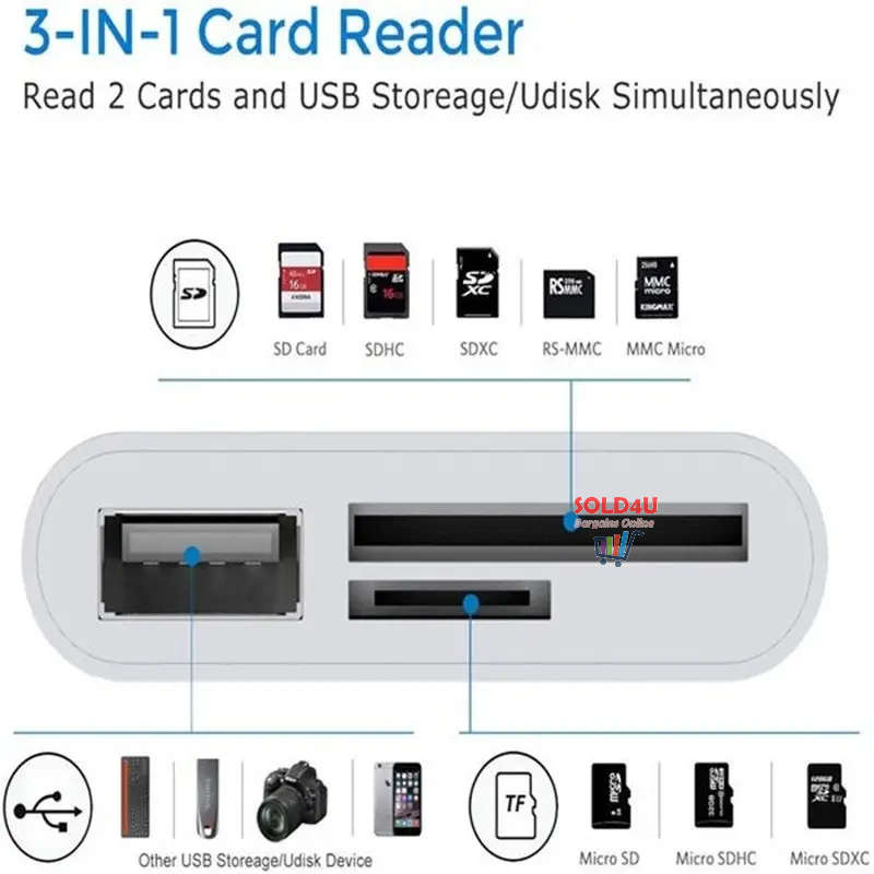 Type-C 3 IN 1 Micro SD TF Card Reader Multifunction USB Adapter
