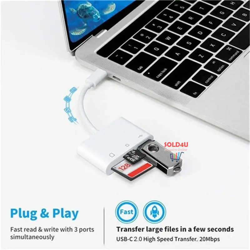Type-C 3 IN 1 Micro SD TF Card Reader Multifunction USB Adapter