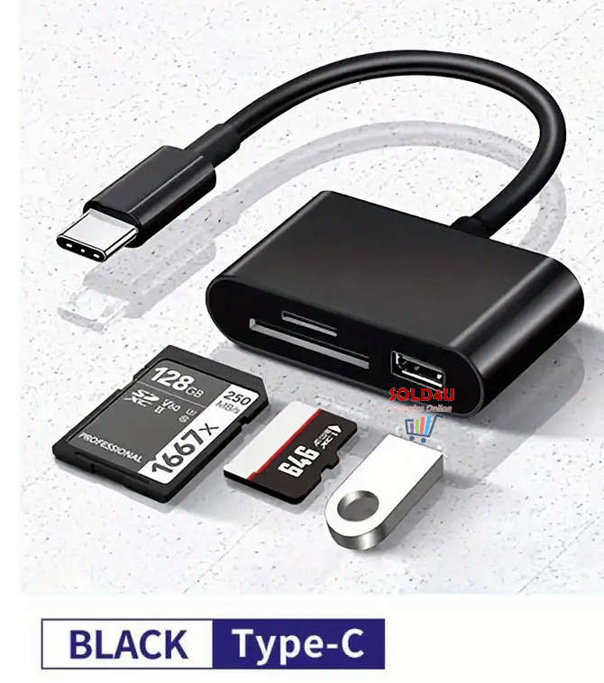 Type-C 3 IN 1 Micro SD TF Card Reader Multifunction USB Adapter