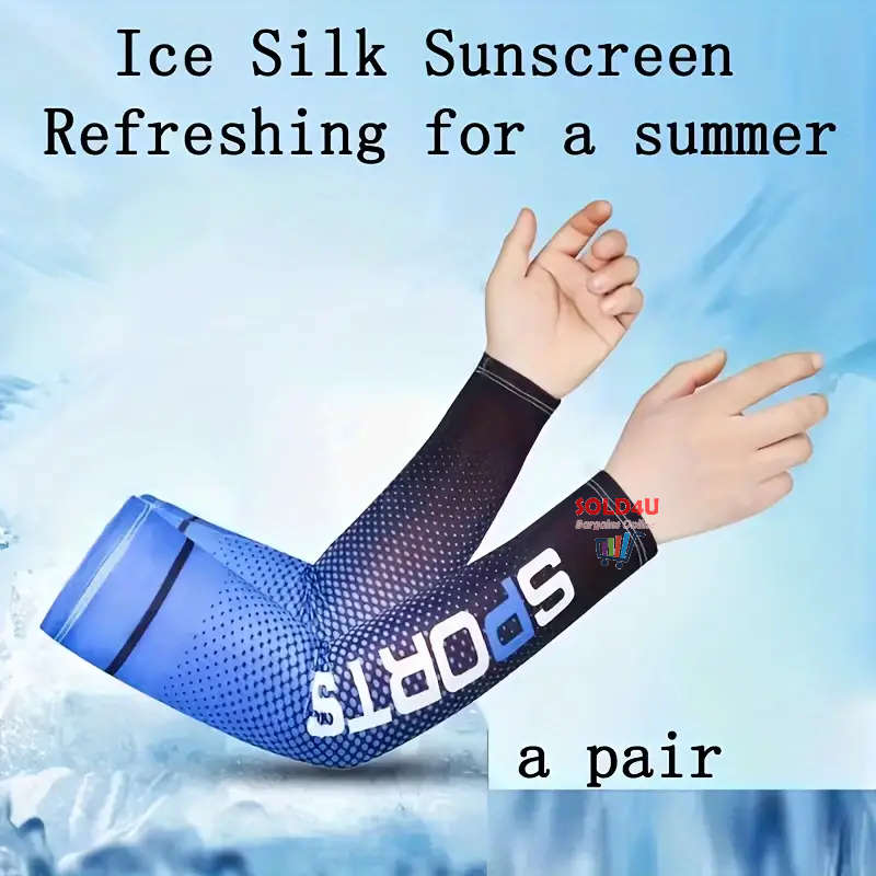 Unisex Cooling Arm Sleeves  Sports Running UV Sun Protection Outdoor Fishing Cycling Sleeves 1-Pair