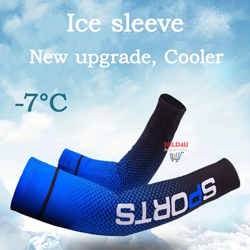 Unisex Cooling Arm Sleeves  Sports Running UV Sun Protection Outdoor Fishing Cycling Sleeves 1-Pair